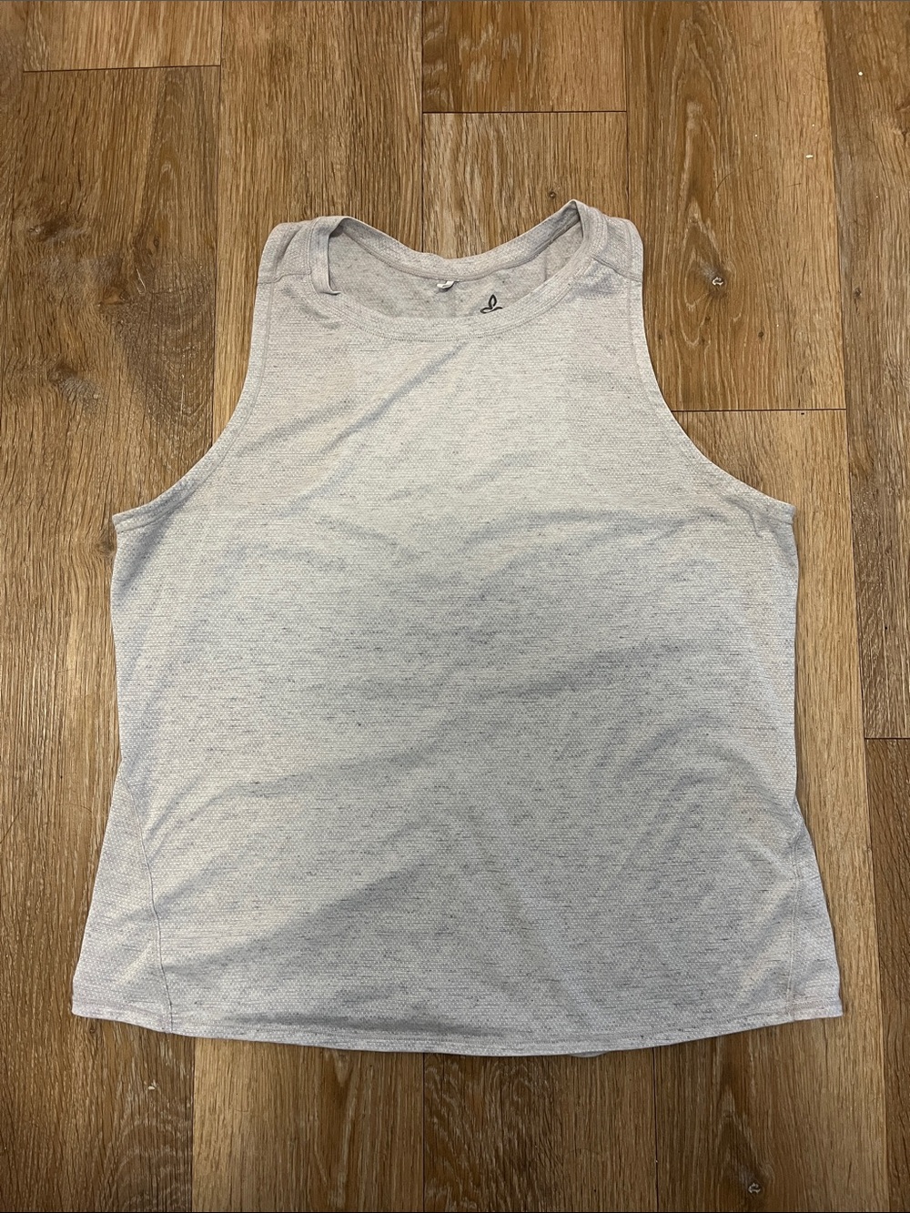 Prana Heathered Light Gray High Neck Racerback Tank
